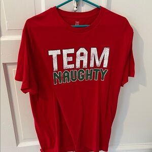 Christmas- Red Team Naughty Men's Shirt